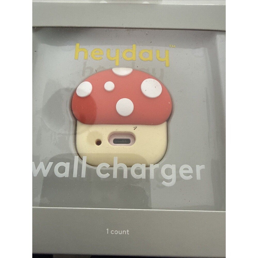 HeyDay Single Port USB-C Wall Charger Mushroom New